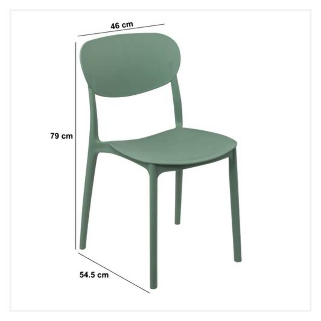 Chaise empilable plastique vert "Plasta"