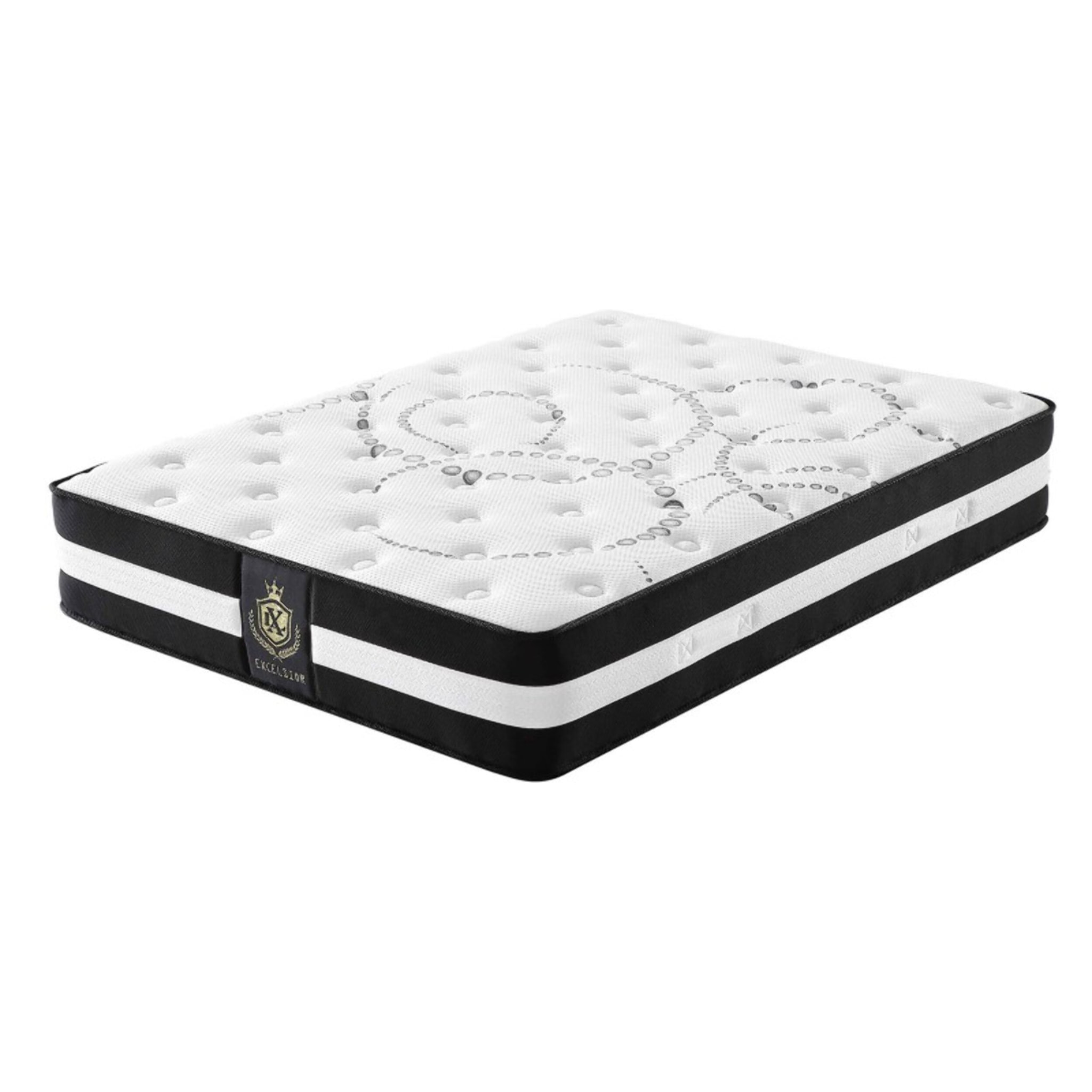 Ensemble lit coffre Chicago bois clair style industriel avec matelas Excellence