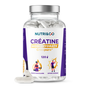 Créatine Monohydrate Creapure® 100% Pure - 120 gélules