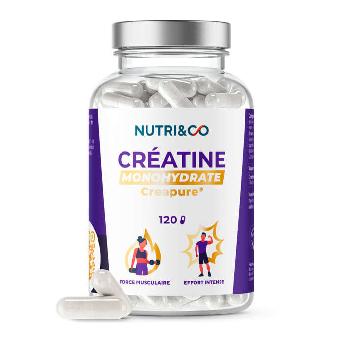 Créatine Monohydrate Creapure® 100% Pure - 120 gélules