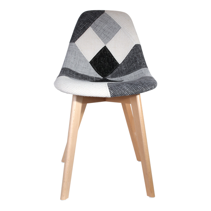 Chaise Scandinave Patchwork Gris - Lot De 2
