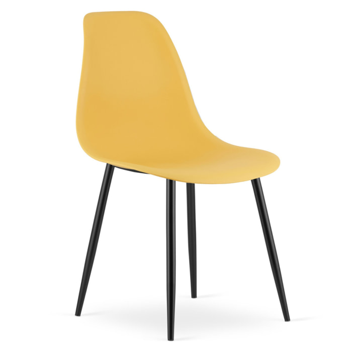 Sedia moderna Wat senape con gambe nere