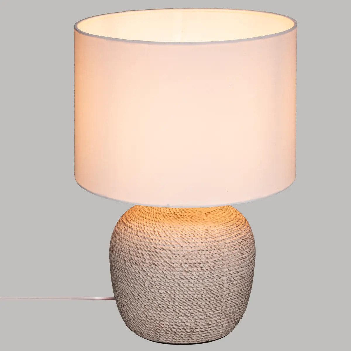 Lampe "Davia" - beige et blanc - céramique H40 cm