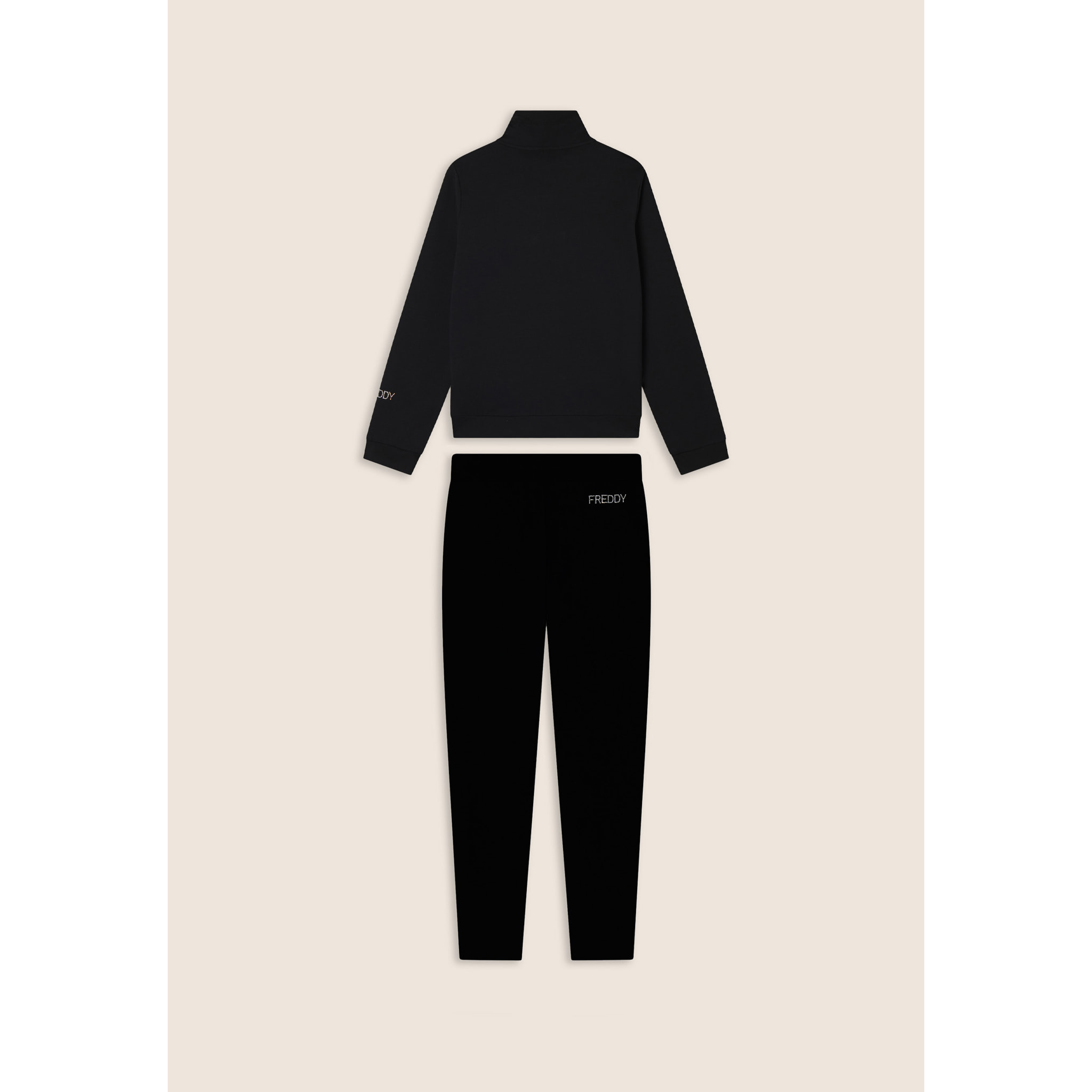 Tuta donna in French Terry Modal con zip e collo alto