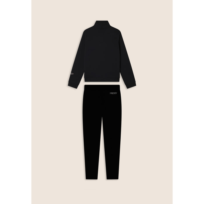 Tuta donna in French Terry Modal con zip e collo alto