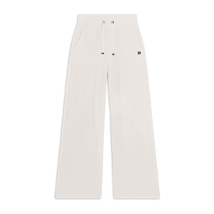 Pantalone wide leg in felpa viscosa effetto tricot