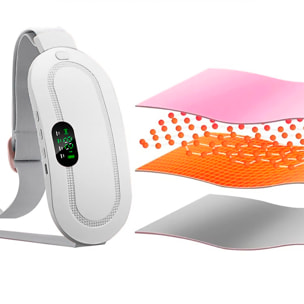 Cinturón de masaje abdominal con 3 niveles de calor rápido y función de masaje con 4 modos de vibración.