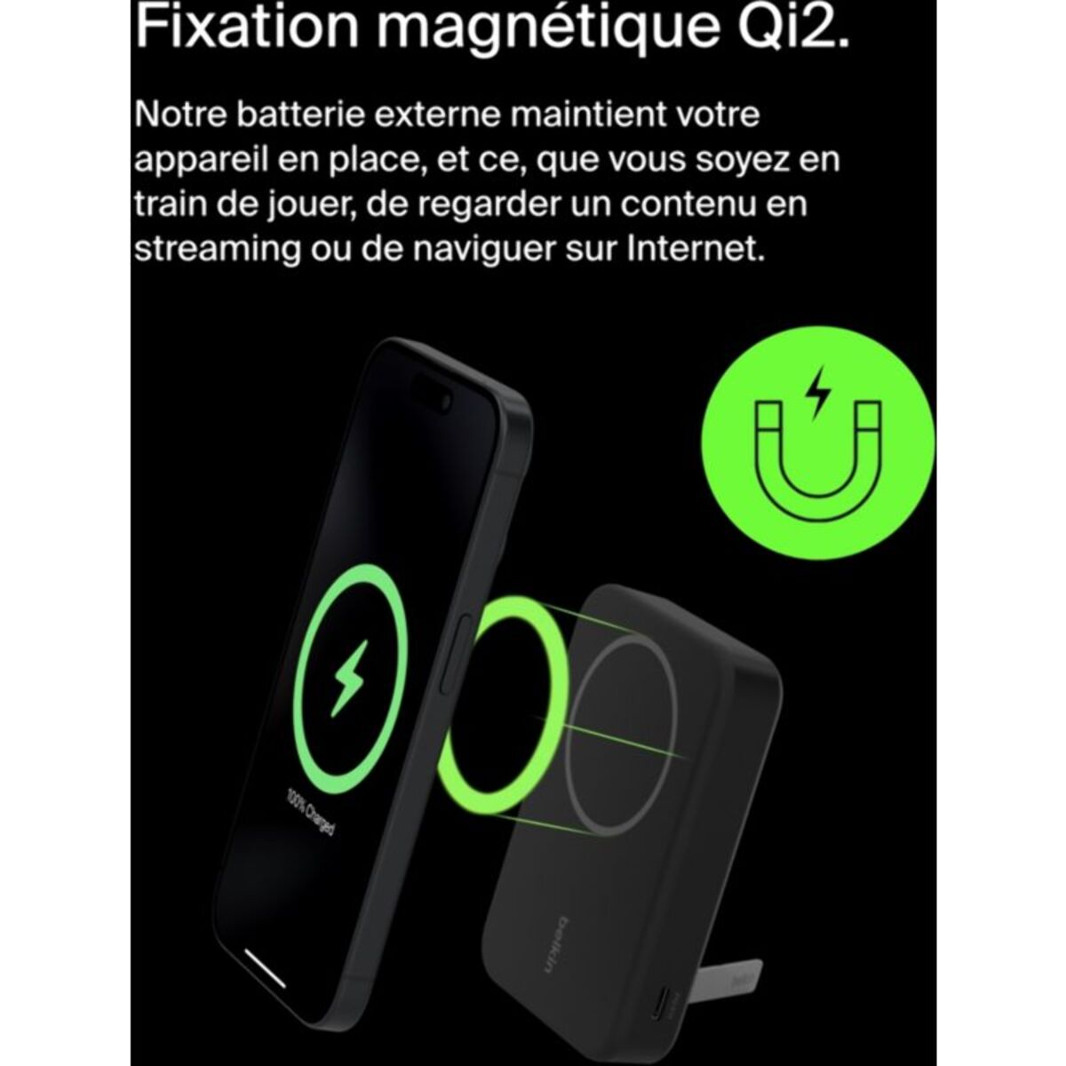 Batterie externe BELKIN 10000 mAh 15W MagSafe avec support