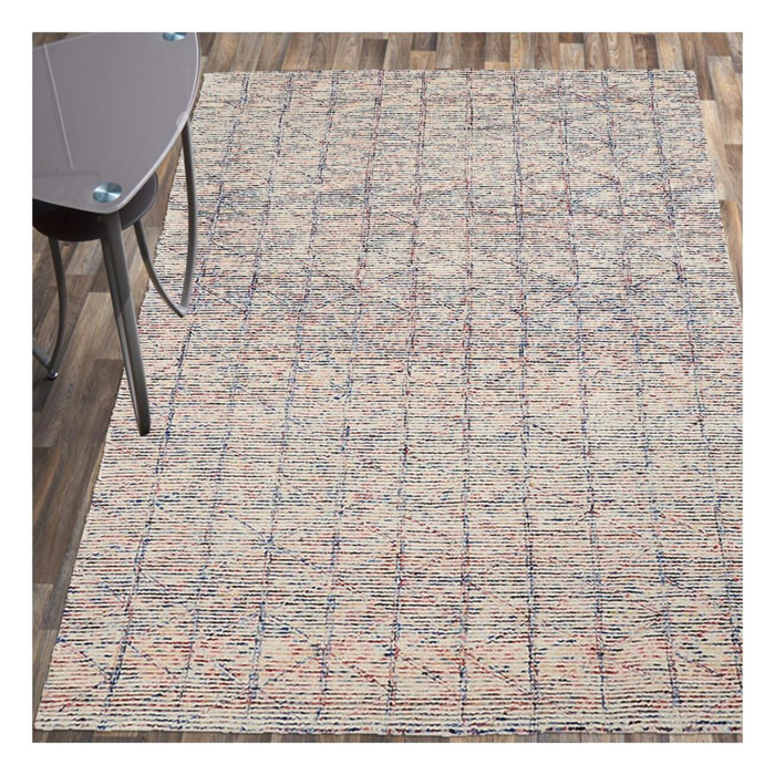 Tapis salon et chambre fait à la main en laine motif faux uni VIGU