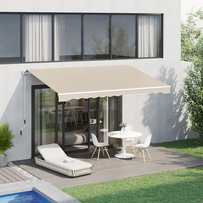 Toldo con Brazo de Aluminio Poliéster y Acero 4x2,5m Beige