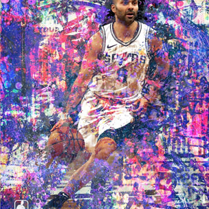 Affiche tony parker 09 Affiche + cadre en bois - Noir