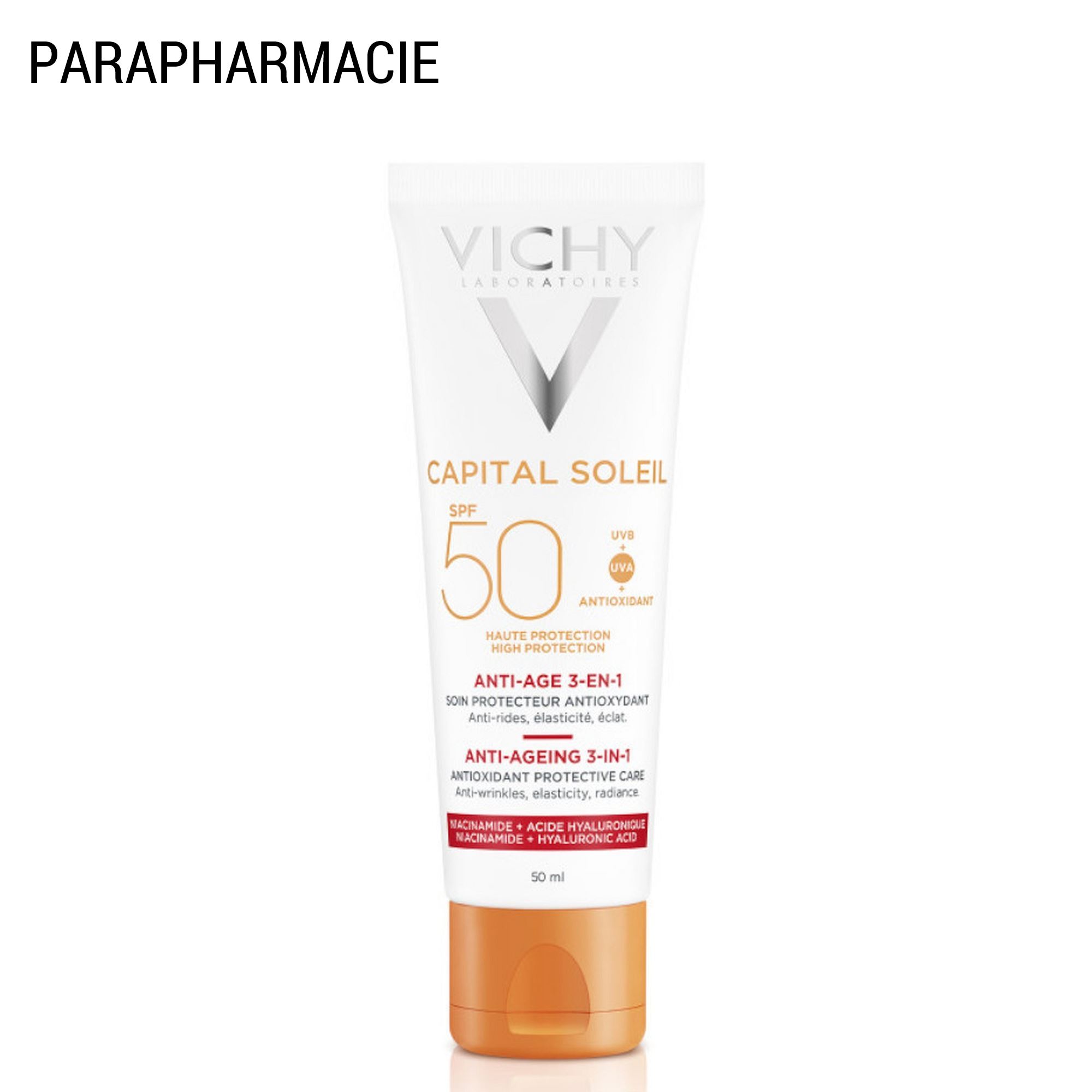 Idéal Soleil SPF50 - Soin Antioxydant 3 en 1 - 50 ml