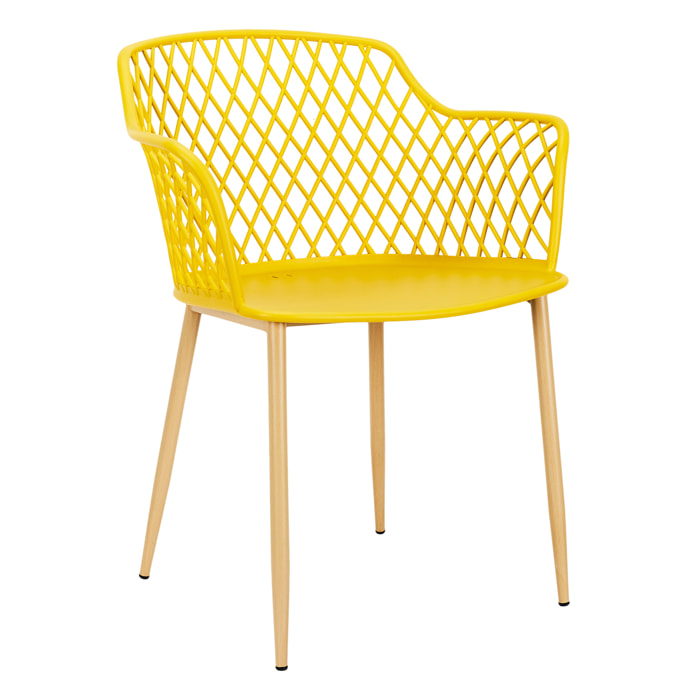 Fauteuil Exterieur Malaga Jaune - Lot De 4
