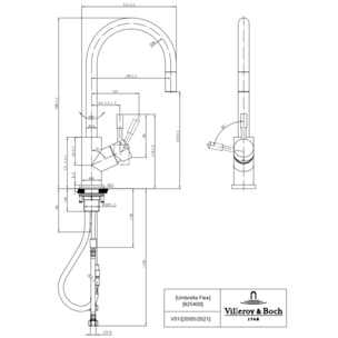 Robinet cuisine Umbrella flex or mat