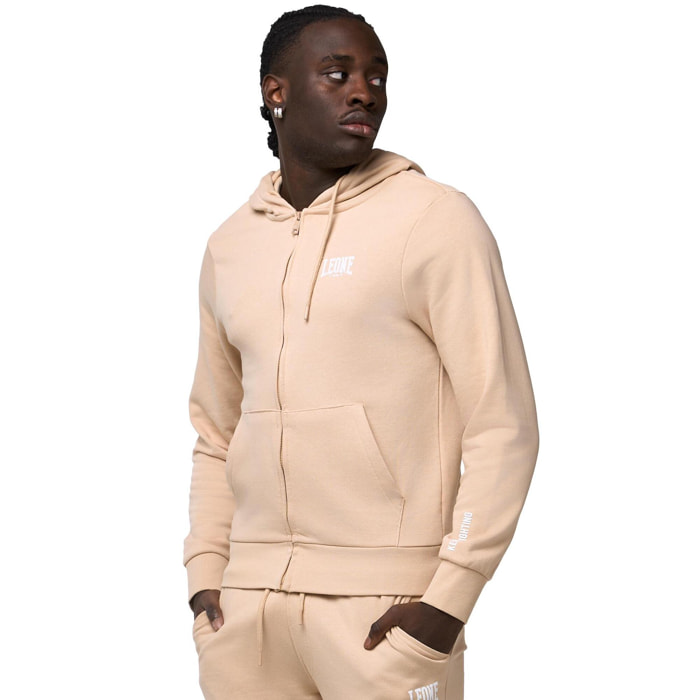 Tuta da uomo con Felpe con cappuccio e zip e pantalone non felpata Leone Basic