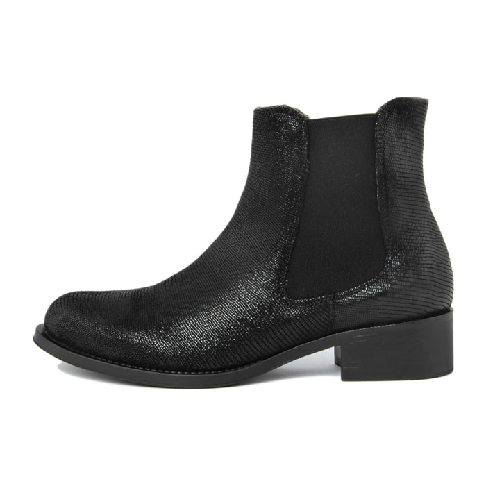 Stivaletti Chelsea Fashion Attitude in pelle color Nero