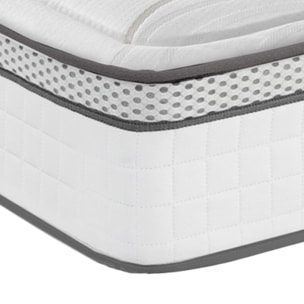 Matelas Hybride Reina 2.0, soutien ferme, 26 cm, mémoire de forme et ressorts ensachés