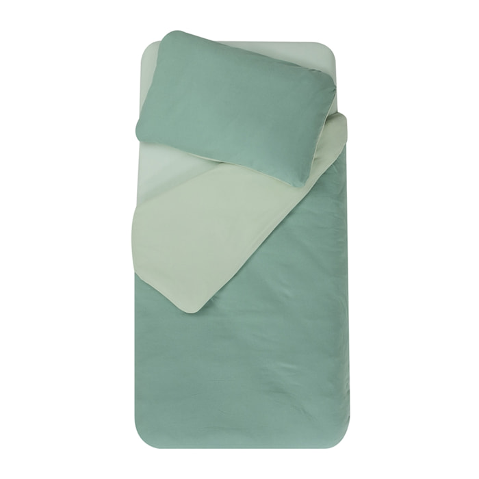 Parure de couette bicolore pour enfant - Vert