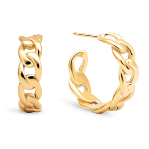 Orecchino Chunky Link  in Acciaio Placcato Oro