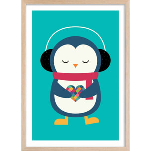 Affiche  coeur à prendre Affiche + cadre en bois - Chêne