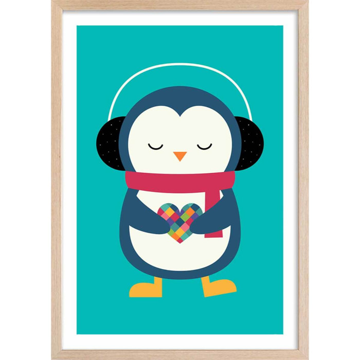 Affiche  coeur à prendre Affiche + cadre en bois - Chêne