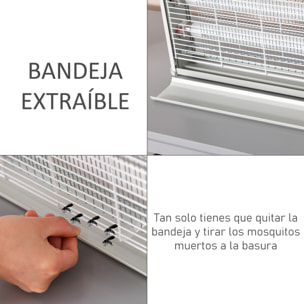 Lámpara Antimosquitos Eléctrico Profesional Mata Mosquitos Eléctrico 15W de Cada Tubo Área 60m² con Luz UV para Exterior e Interior