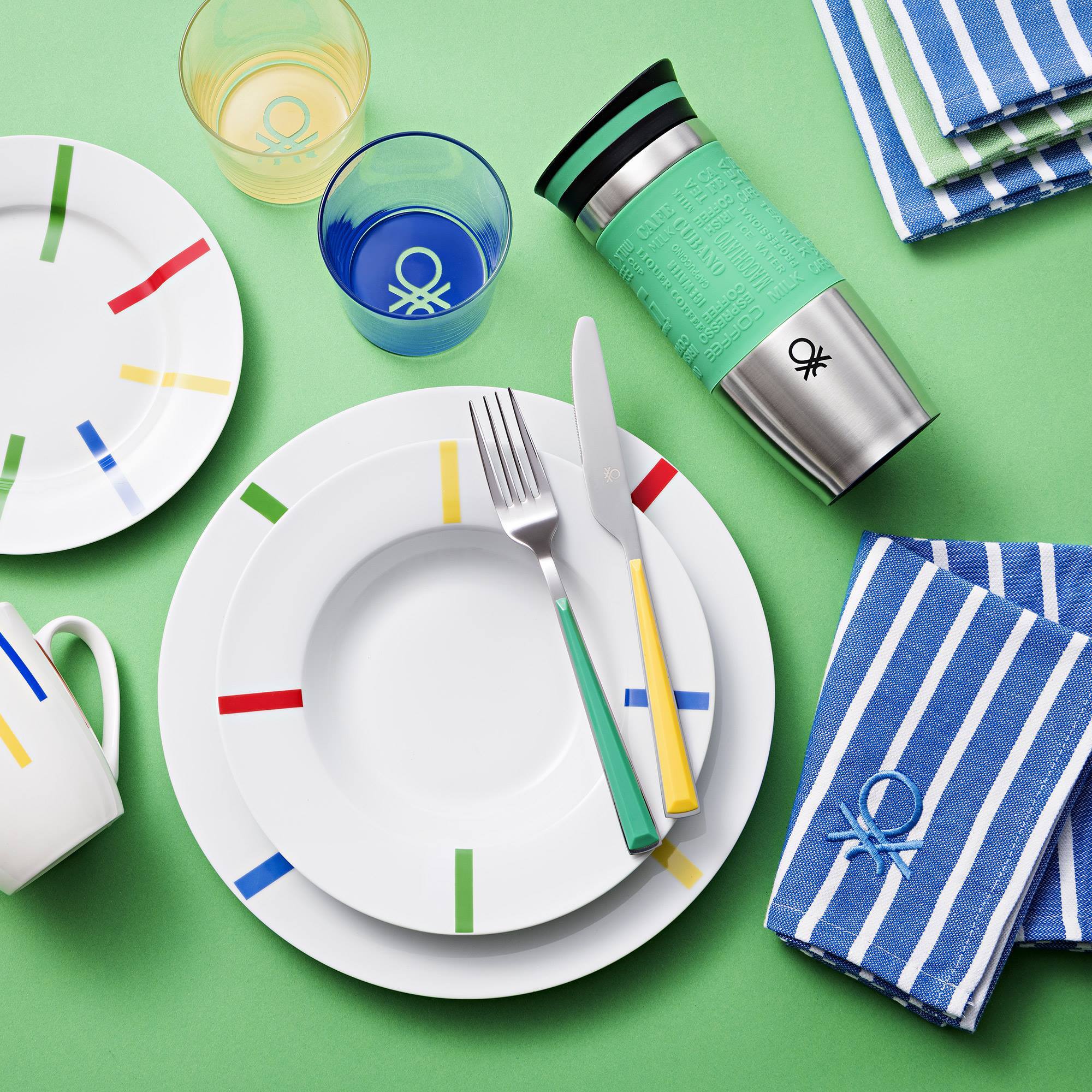 Set textil de cocina de 12 piezas 100% algodón, 4 paños 50x50cm + 8 servilletas, reutilizables y absorbentes, color azul