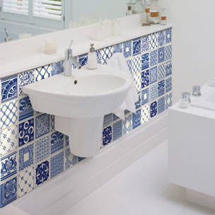 Stickers muraux - Sticker Mural Carrelage adhésif Cuisine Salle de Bain - 9 STICKERS CARRELAGES AZULEJOS BARTOLOMEO