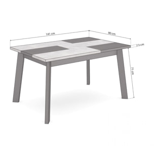 Mesa de comedor Naira 140 Negro Cemento Negro