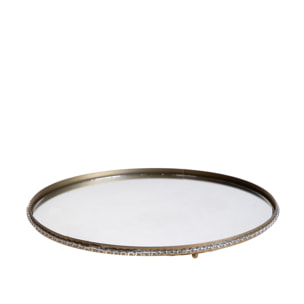 Vassoio con specchio e strass - Pezzi 3 - ORO - Bianchi Dino SpA