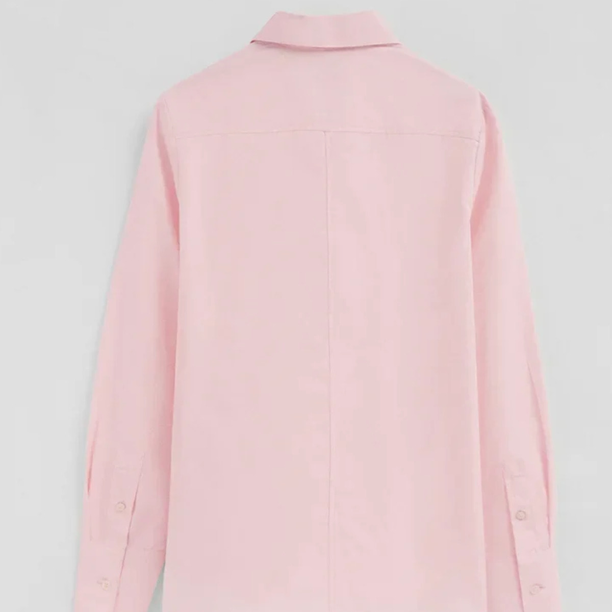 Camisa de popelín rosa con corte slim y bordado Rigby Go