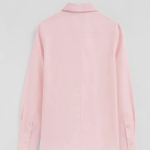 Camisa de popelín rosa con corte slim y bordado Rigby Go