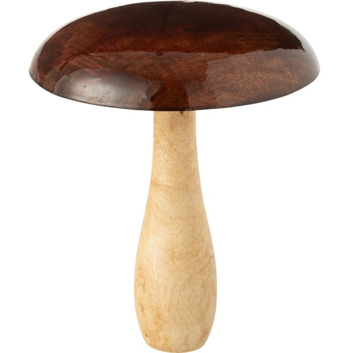 J-Line décoration Champignon Brillant - bois - naturel/brun - large