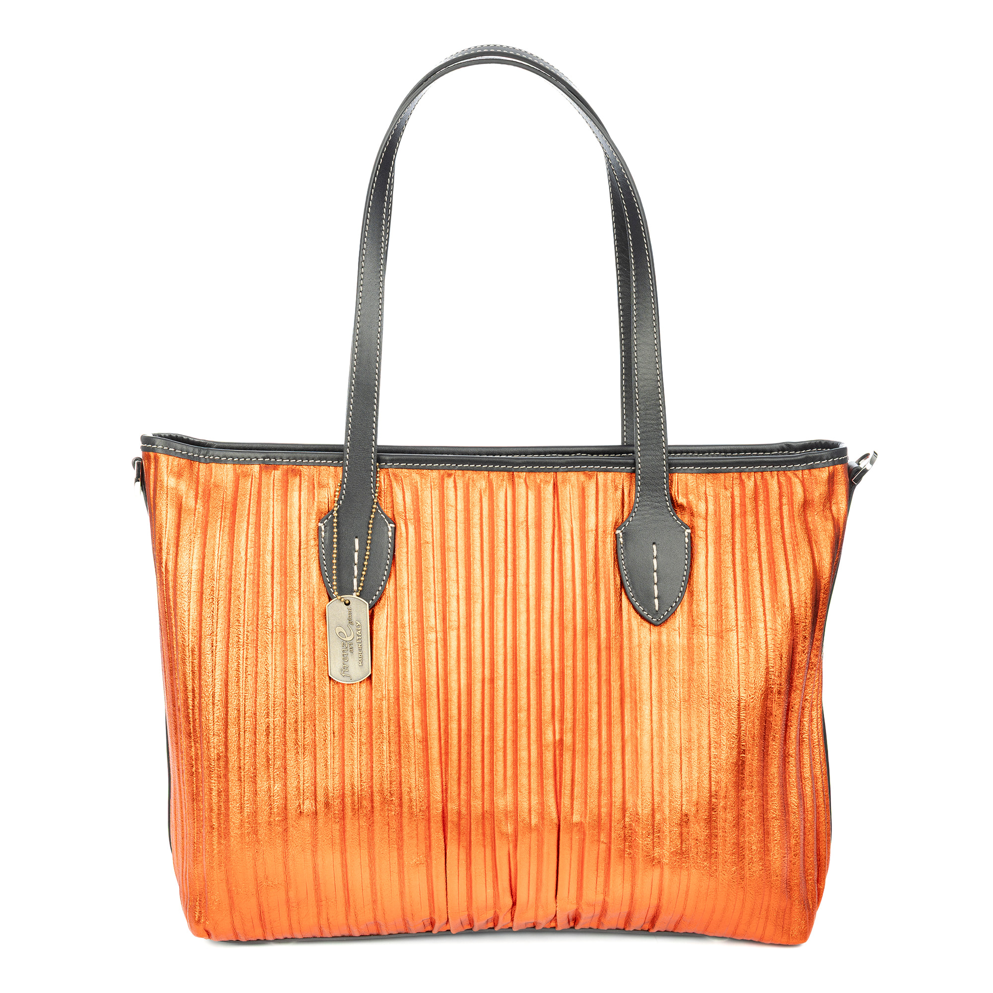 Baceno borsa a tracolla donna. Pelle autentica Napa laminata lucida.