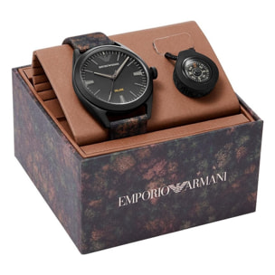 Orologio Emporio Armani Vera Pelle Nero