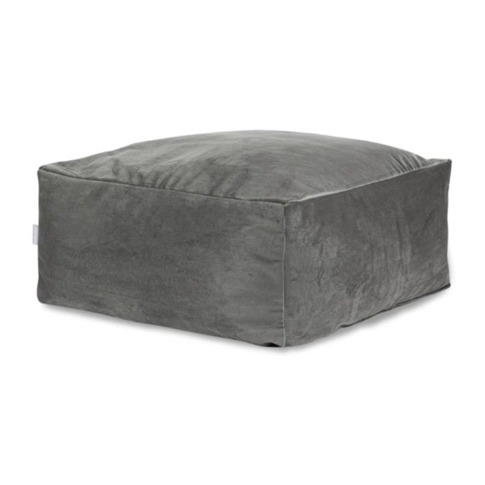 Pouf amovible en velours CORSO 50x50x25 cm gris