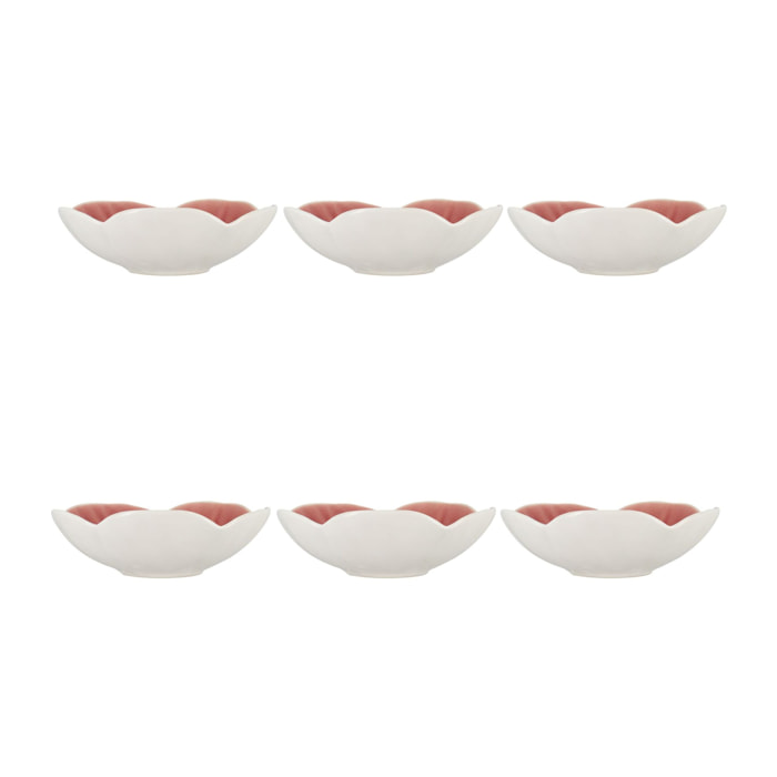 Lot de 6 coupelles 16cm en grès rose NOVA