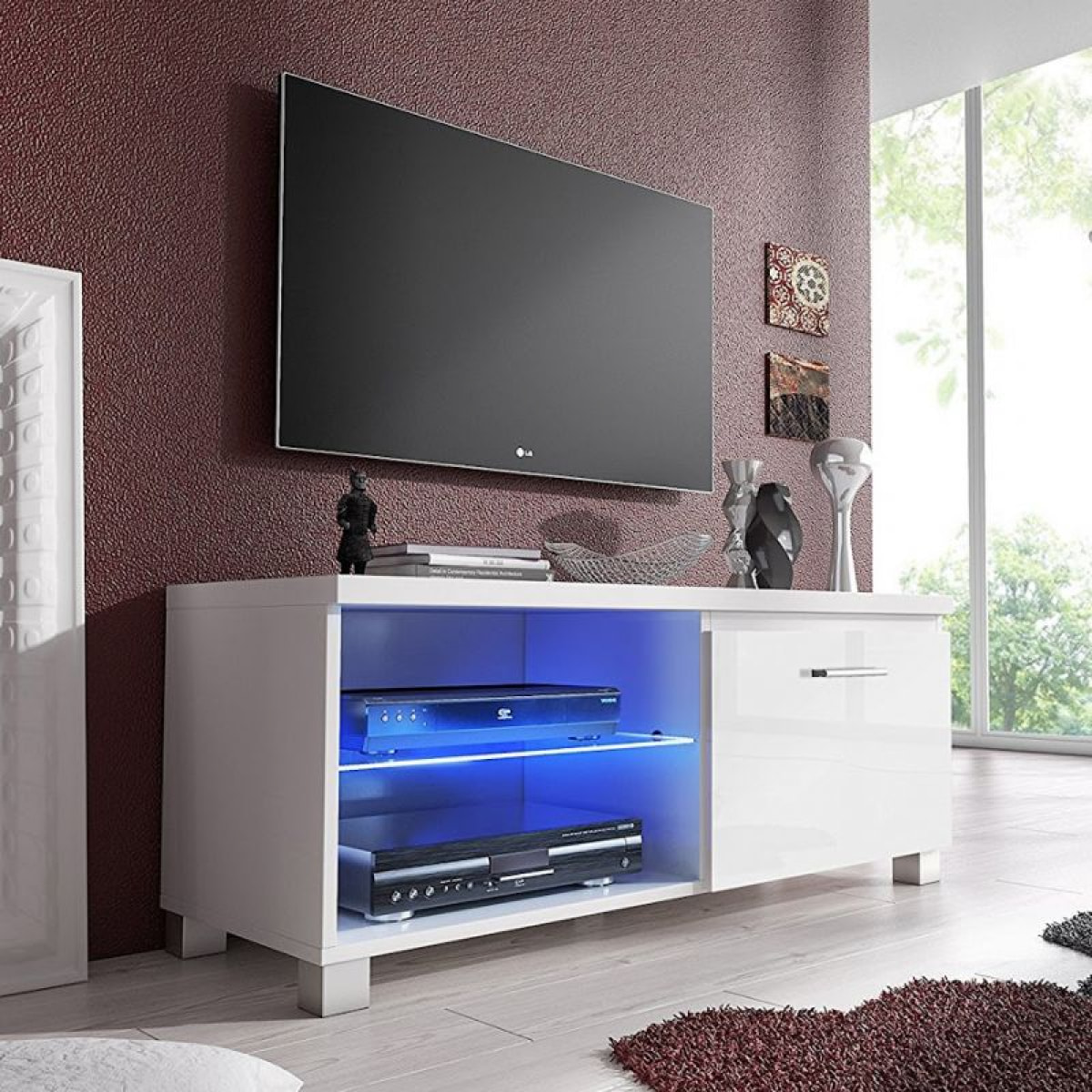 Mueble TV LED Blanco