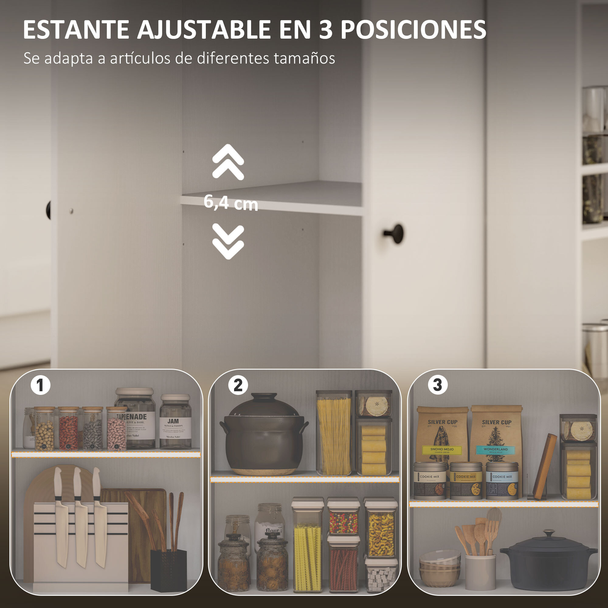 Isla de Cocina con Ruedas Carrito de Cocina Mueble Auxiliar de Cocina con 2 Puertas Cajón Especiero de 3 Niveles Toallero y Estante Ajustable 82x38x86,5 cm Blanco