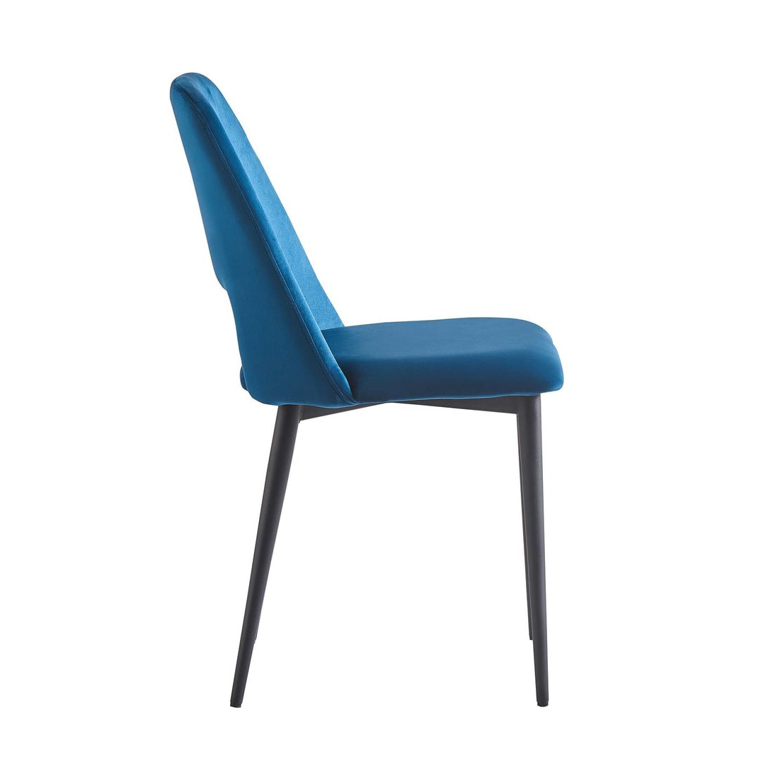 Lot de 2 Chaises en velours "Fedora" - Bleu foncé