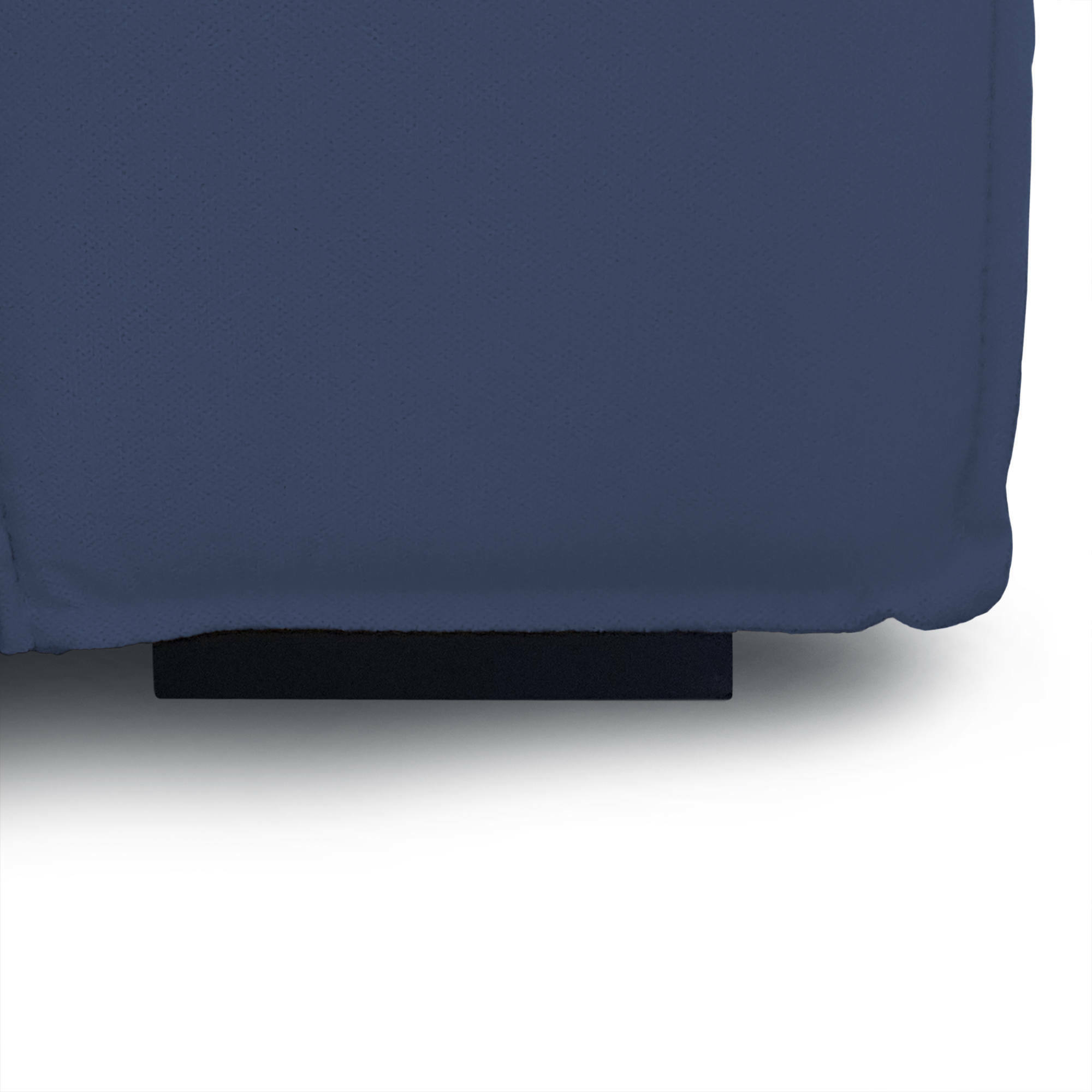 Divano fisso con penisola Amuleto, Divano componibile a 2 posti con penisola destra, Sofà moderno in tessuto, 100% Made in Italy, Cm 220x170h70, Blu