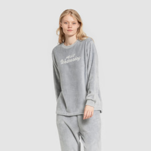 Pigiama coralina con polsini da donna hello wednesday indigo