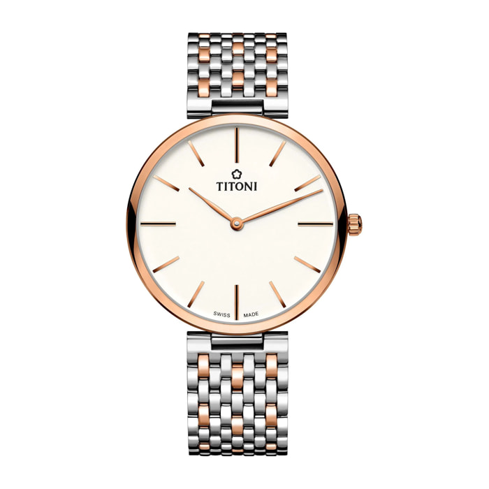 Reloj Titoni TQ52718SRG-606 Hombre Analogico Cuarzo con Correa de Acero inoxidable