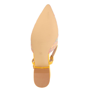 Ballerine slingback in tessuto multicolore