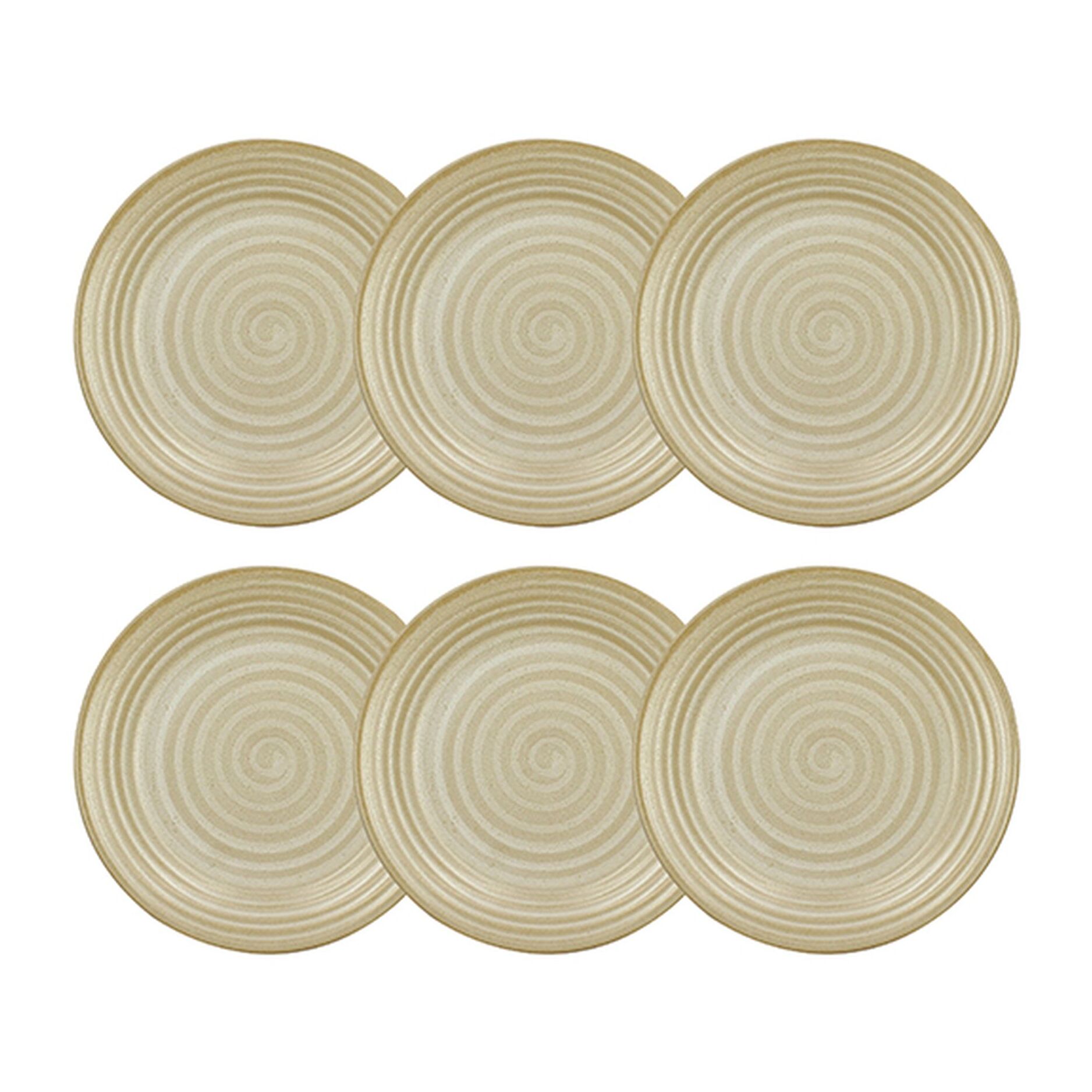 Lot de 6 assiettes à dessert 21cm en grès jaune TURBOLINO