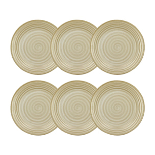 Lot de 6 assiettes à dessert 21cm en grès jaune TURBOLINO