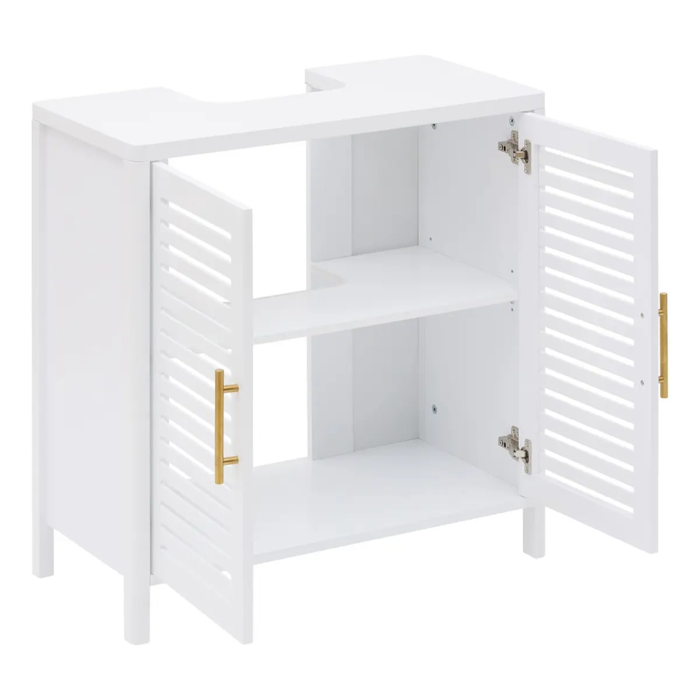 Meuble sous-lavabo Orea carré 35x70cm 2 portes blanc