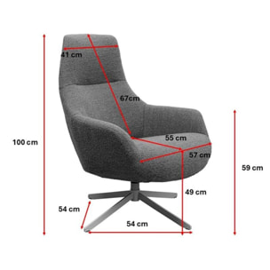 Fauteuil pivotant Mimi marron Kare Design