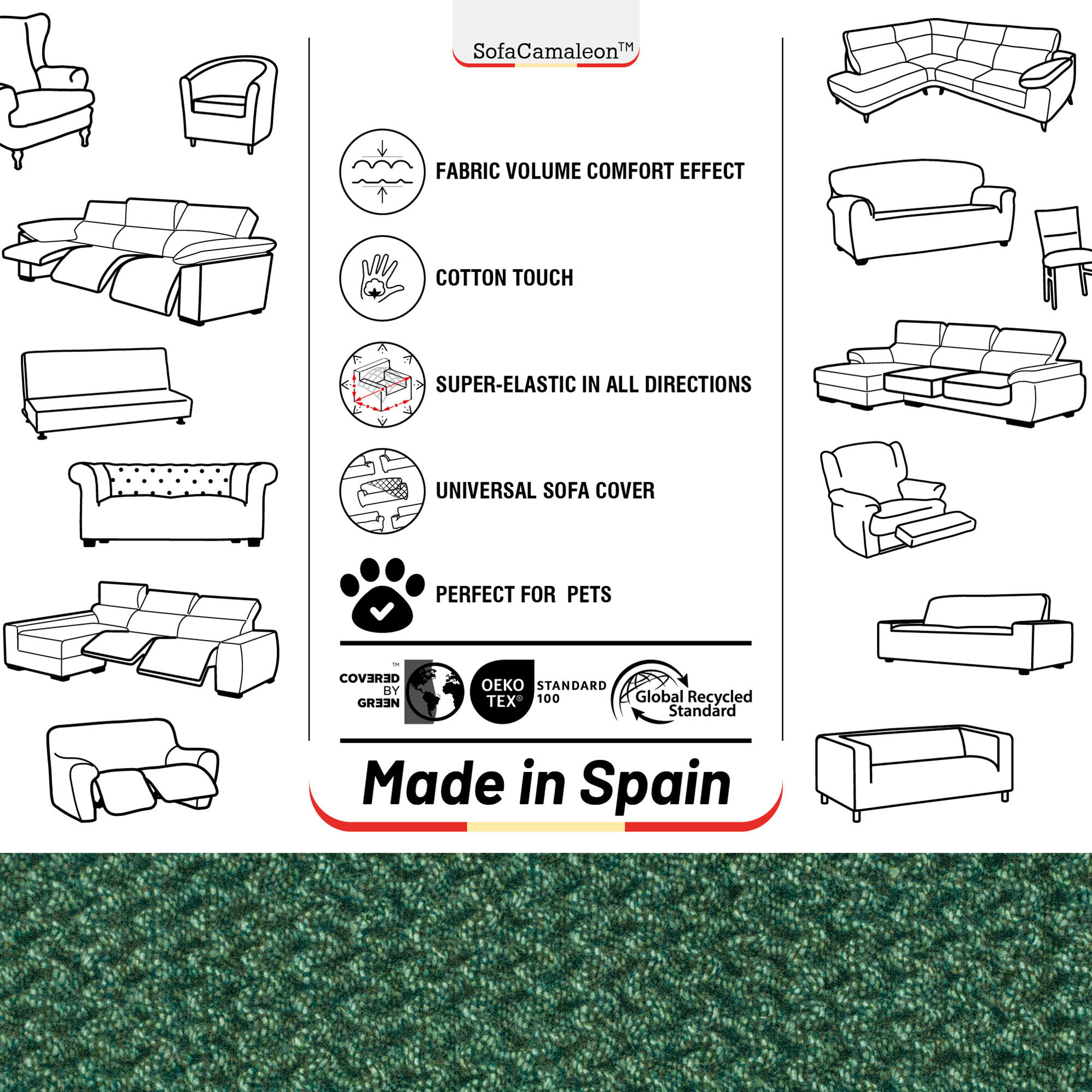 Funda Súper Elástica para SOFÁ modelo WONDER