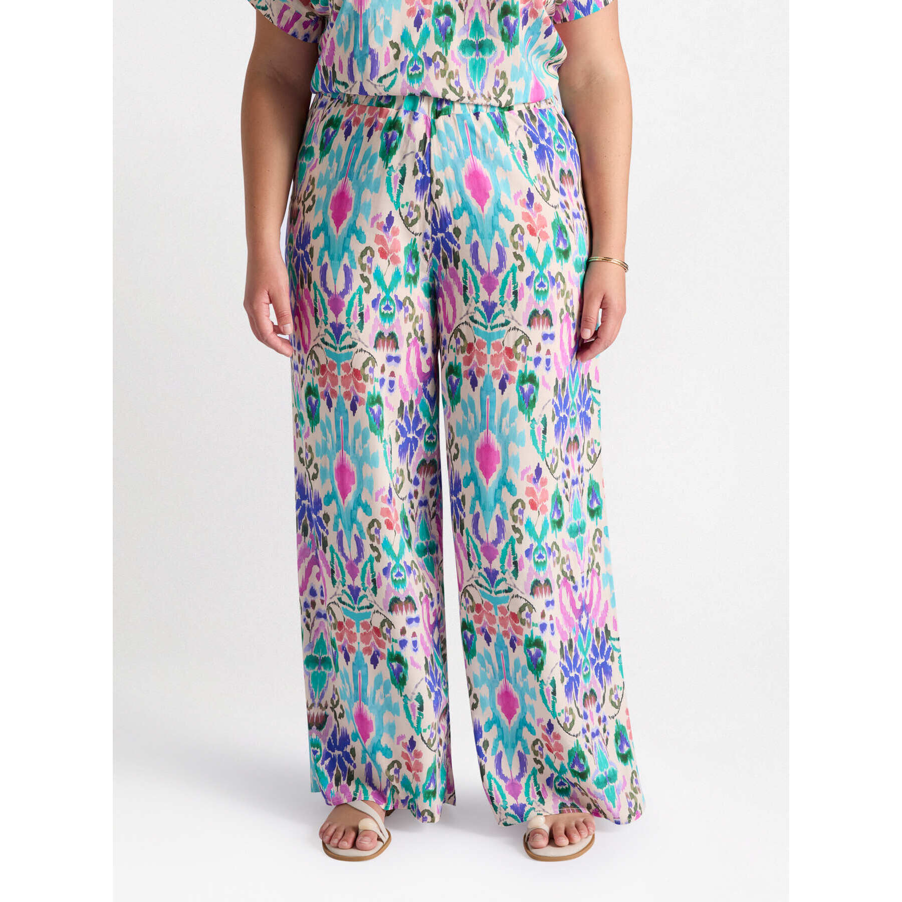 Fiorella Rubino - Pantalón palazzo estampado - Light - blue